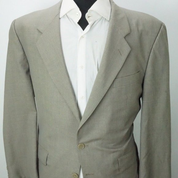 Gieves & Hawkes Savile Row Dover 1005 Wool Gray Brown Plaid Sport Coat Sz 42R - Picture 3 of 9